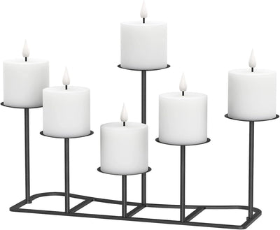 Candelabro pilar negro hierro decoración hogar