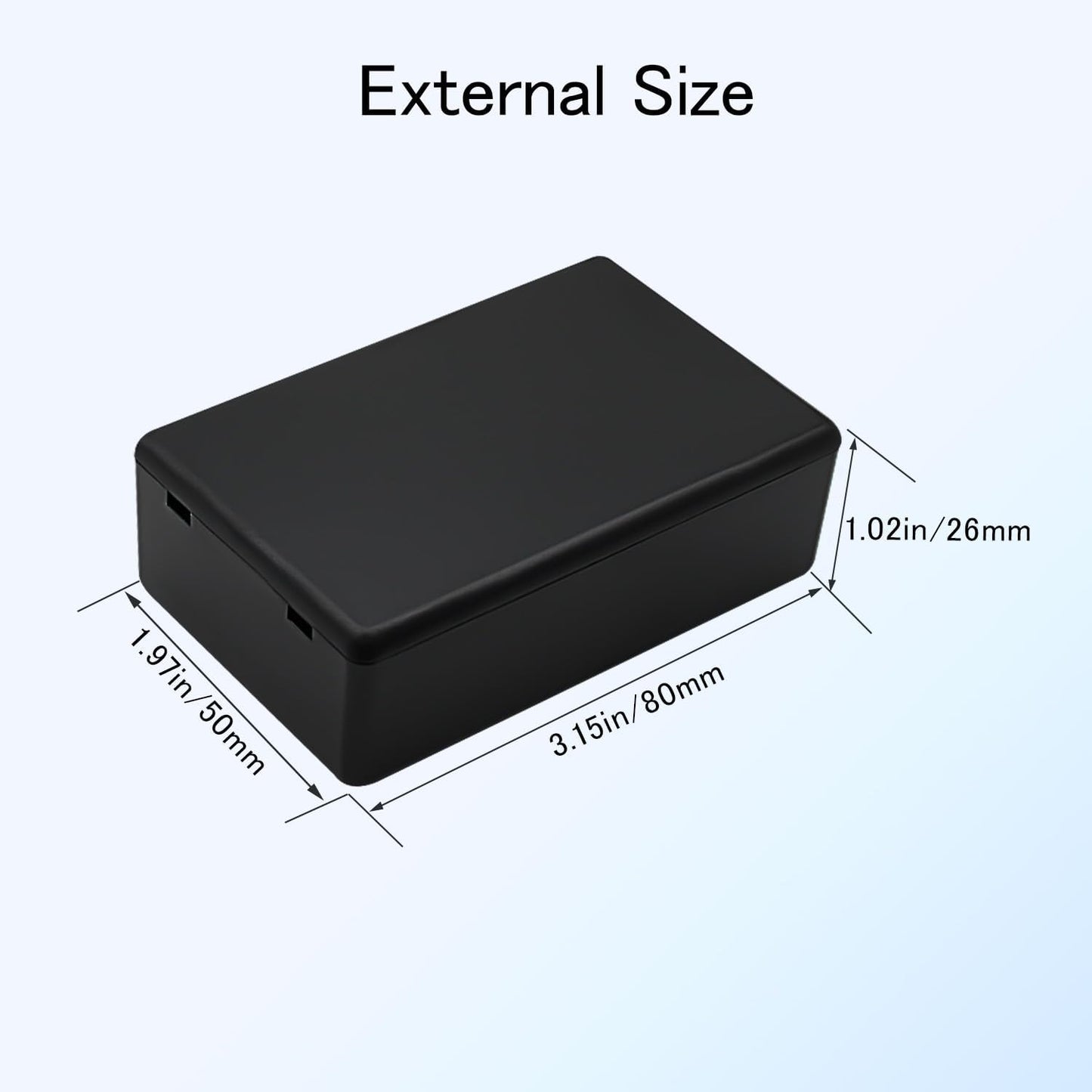 Caja eléctrica plástico ABS 8 pzas 80x50x26mm negra