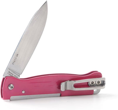Cuchillo bolsillo plegable 1.93pulg clip ultraligero PT611 rosa