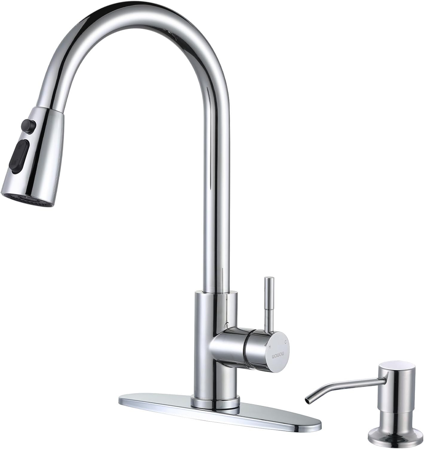 Grifo cocina cromado con dispensador jabón 2 o 4 agujeros