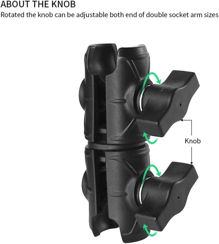 Brazo doble enchufe 1" giratorio 4.3" comp RAM 1"