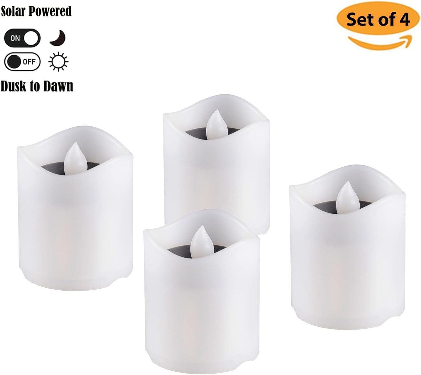 Velas solares parpadeantes para patio blanco cálido