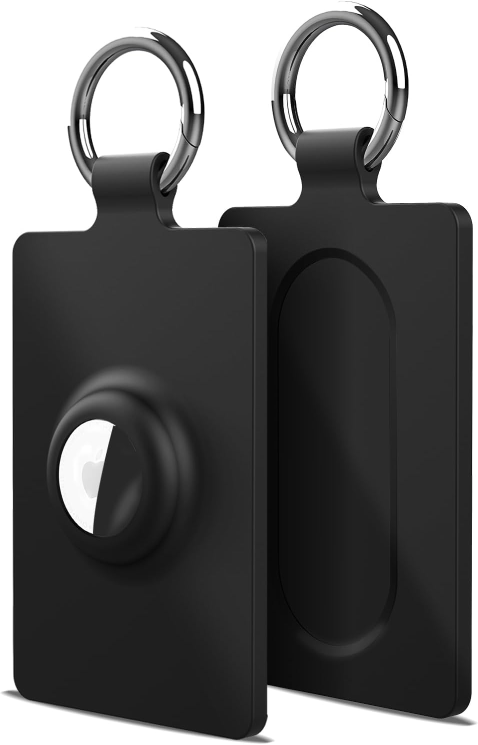 2 Tarjeteros para Llaves Tesla y Airtag con Funda Silicona Negro