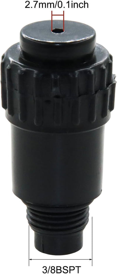 Compresor aire conector 3/8 BSPT tubo roscado 0.630pulg negro 2uds