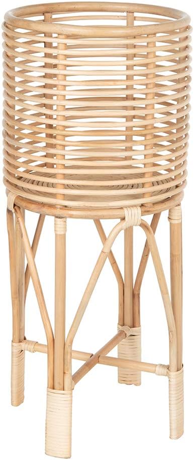 Soporte ratán para plantas escalonadas mediano marrón