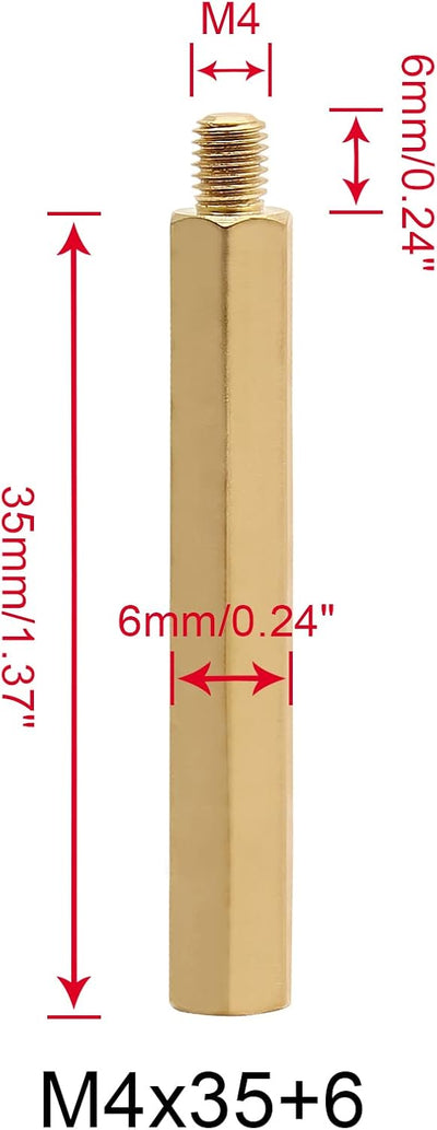 30 Pzas Separador M4 Hexagonal Latón Cobre para Electrónica