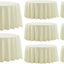 Mantel redondo 120pulg set 8 color marfil lino poliéster