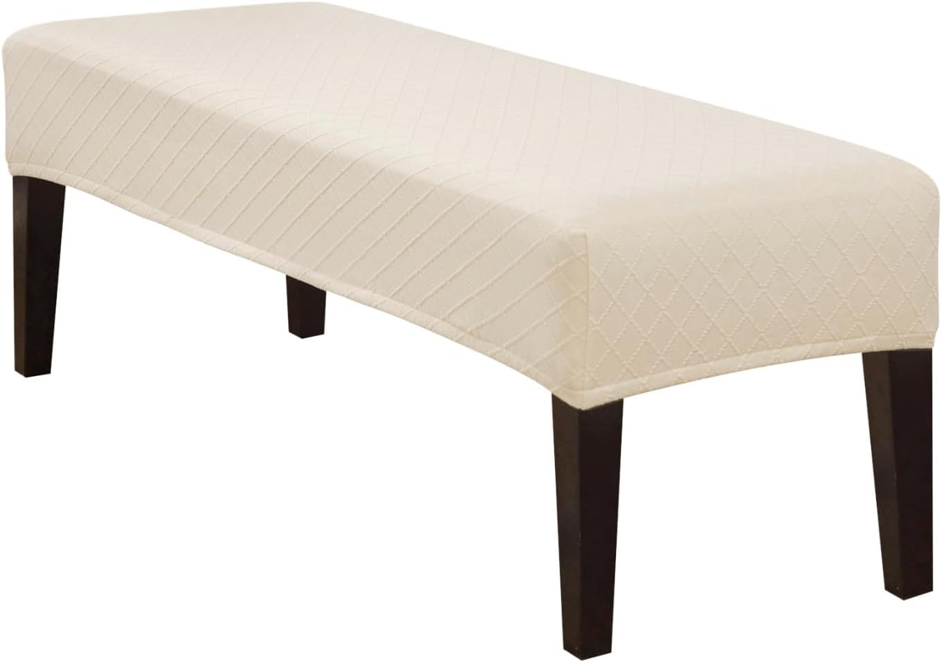 Funda banco comedor elástica lavable rectangular beige