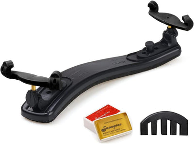 Reposa hombros violín ajustable 4/4 y 3/4 esponja negra con mudo