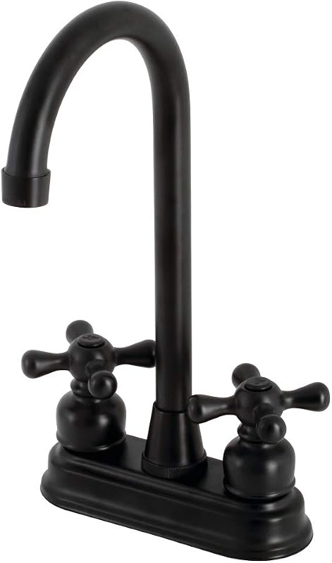 Grifo de barra Victoriano 2 manijas 2 agujeros negro mate