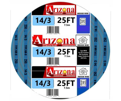 Cable cobre tipo NM-B 14/3 25pies 3 conductores azul