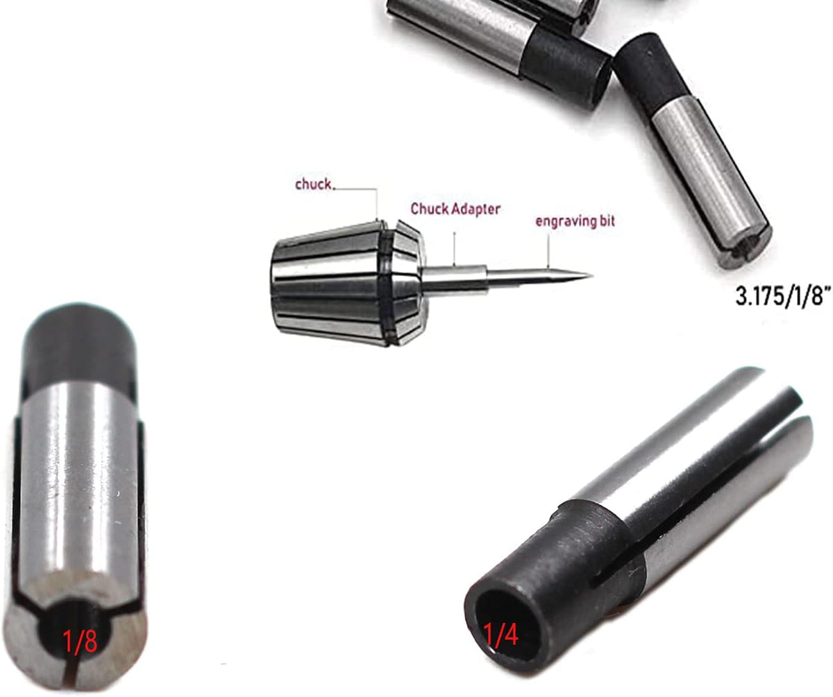 Adaptador pinza 1/4 a 1/8 para enrutador CNC