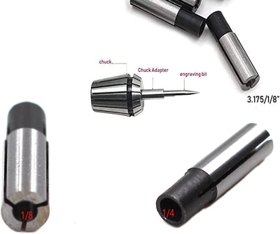Adaptador pinza 1/4 a 1/8 para enrutador CNC