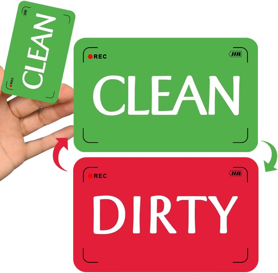 Imán lavavajillas Letrero Clean Dirty Plástico ABS Verde