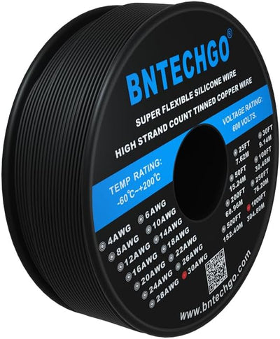 Carrete alambre silicona 30 AWG trenzado flexible 1000 ft