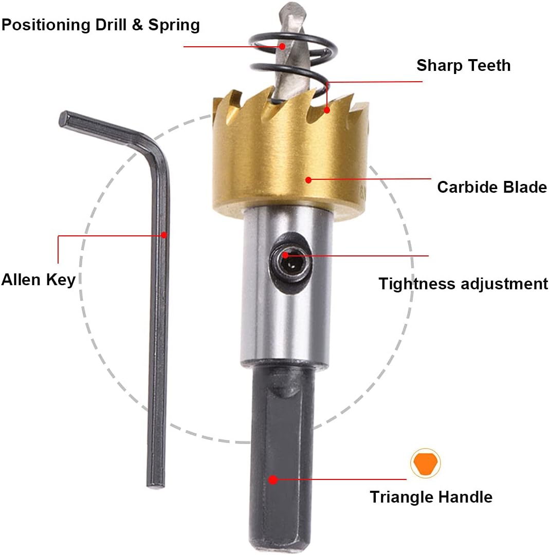Sierra agujero metal HSS 1.969pulg duradera para acero inox