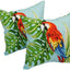 Almohada cuadrada exterior 17pulg palmera loro 2unid