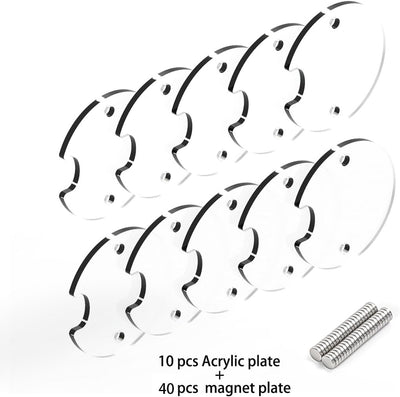 10 Pzas Base Acrílico Blanca con Imán para Vaso 20oz