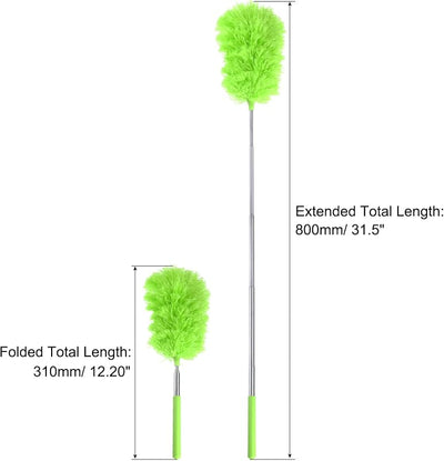 Plumero microfibra extensible 12-31pulg para muebles ventana verde