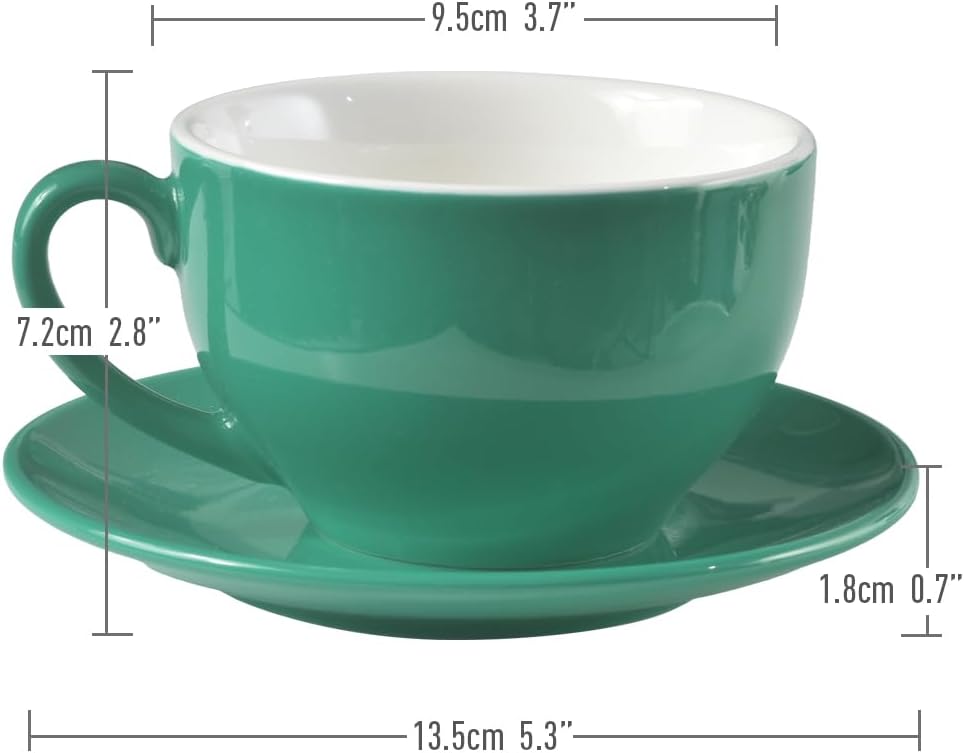 Taza café porcelana platillo 7.3oz cian