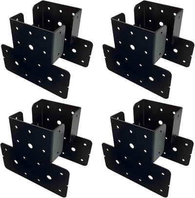4 Set 8 T de poste a viga acero negro ajustable