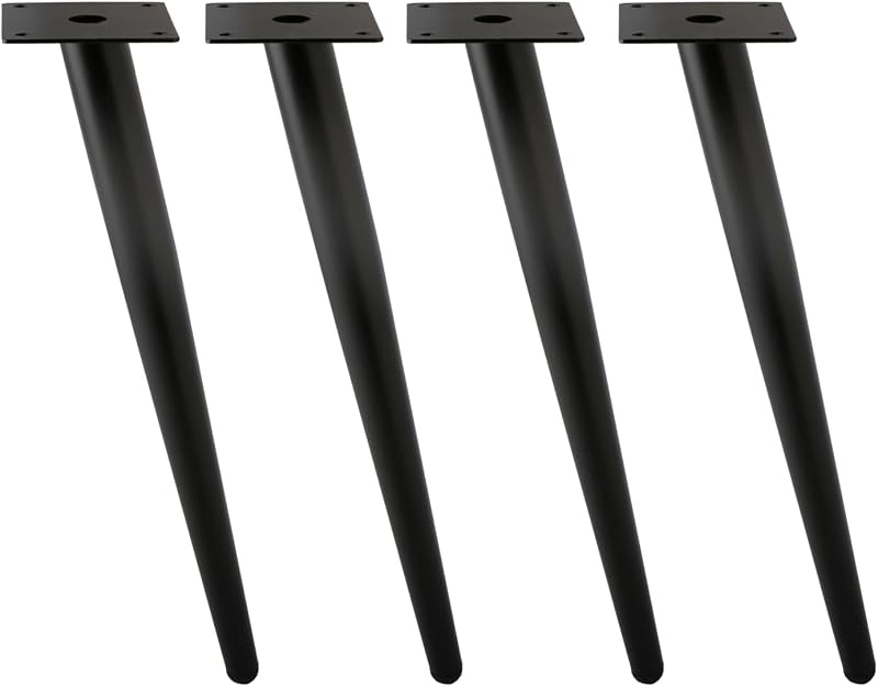 Patas oblicuas metal negro para mesa café 4 pzas 1800lbs