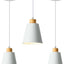 3 Luces colgantes cono blanco para isla cocina moderna