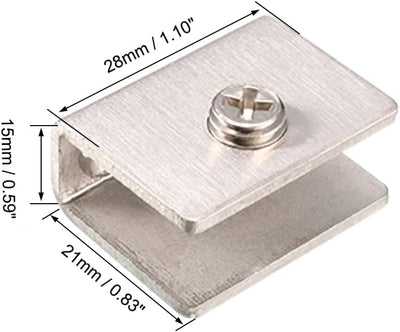 Soporte estante vidrio acero inox para puerta gabinete 8 pzas