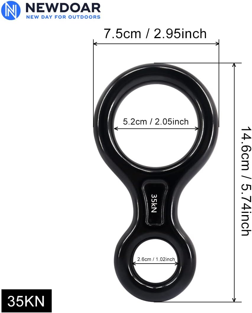 Dispositivo descenso figura 8 oreja grande para escalada