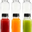 6 Botellas Plástico 8oz Tapas Negras Reutilizables