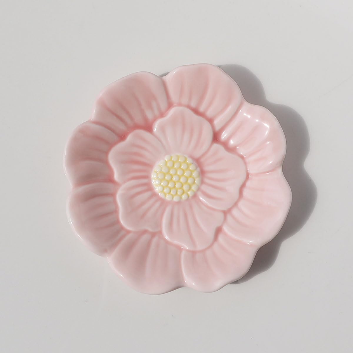 Bandeja cerámica para joyas anillos y llaves rosa