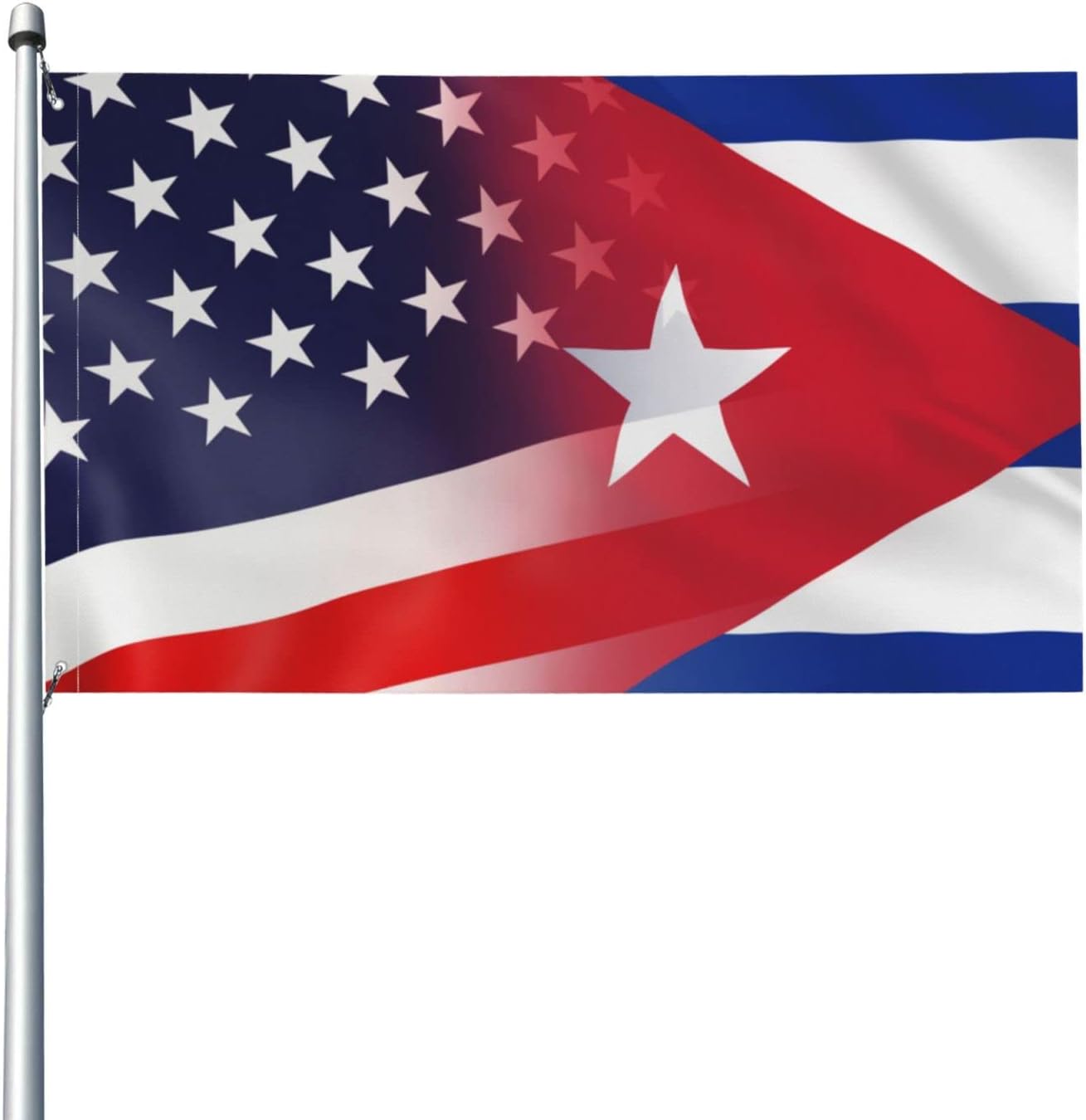 Bandera Cuba y EE.UU. 3x5ft color vivo resistente UV