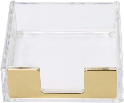 Organiz. notas adhesivas acrílico 3.5x3.3" dorado