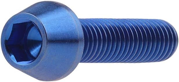 Tornillos titanio M5x20mm cabeza cónica pack 4 azul