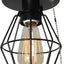Lámpara techo jaula alambre negro luz moderna industrial