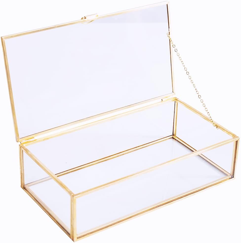 Caja exhibición joyería cristal vintage 8x4.5"