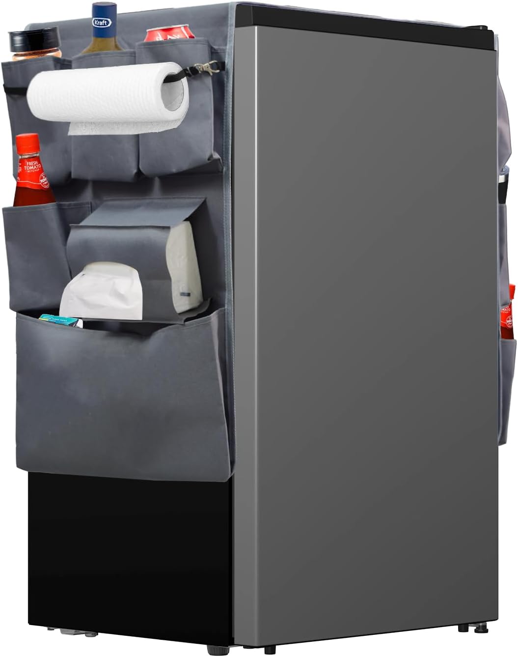 Organiz. refrigerador magnético 13 bolsillos gris