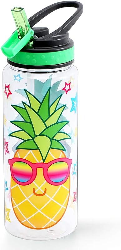 Botella agua para niñas con pajita 680ml sin BPA plástico Tritan