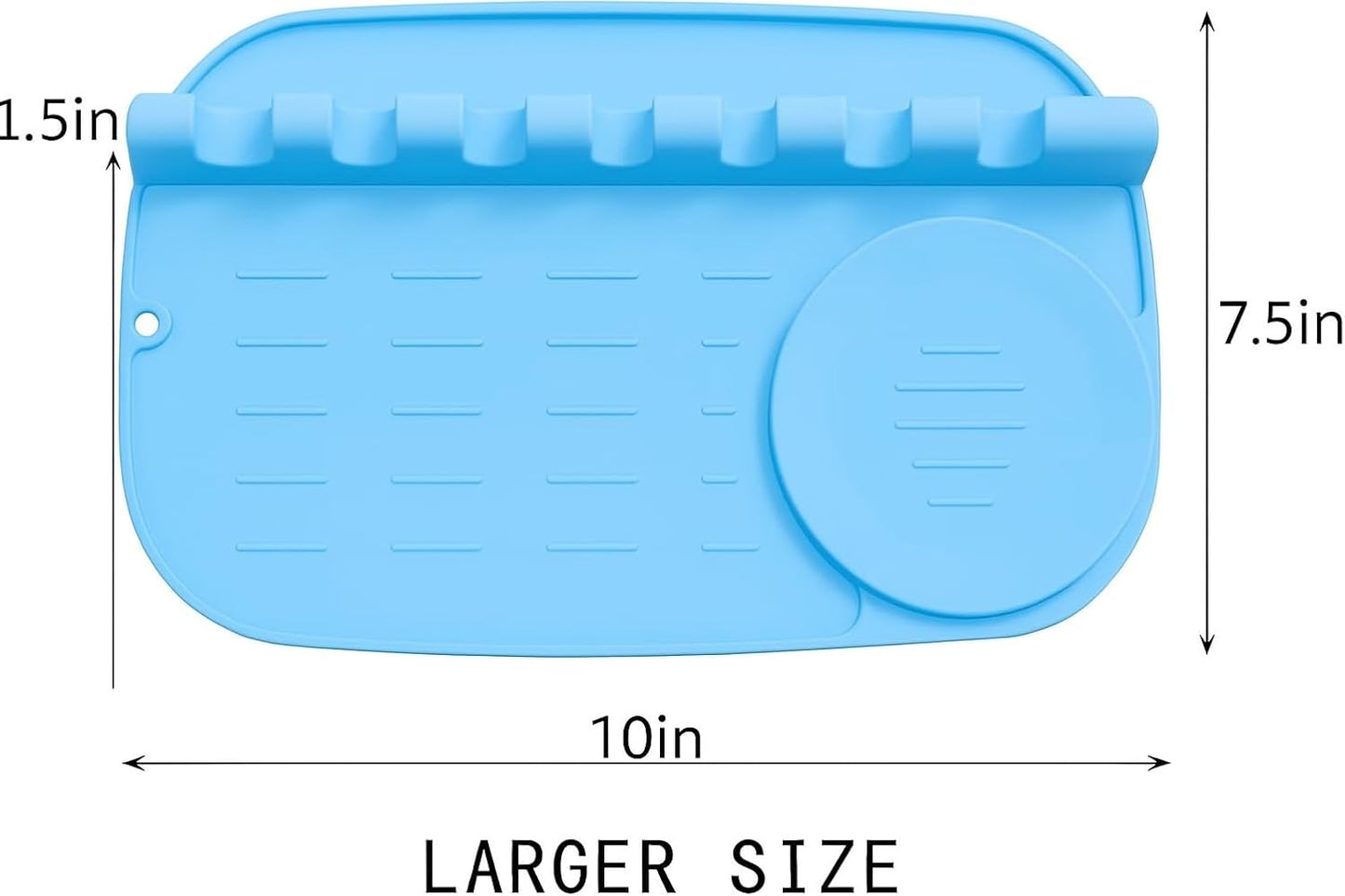 Soporte cuchara silicona antiderrap cocina gris azul claro