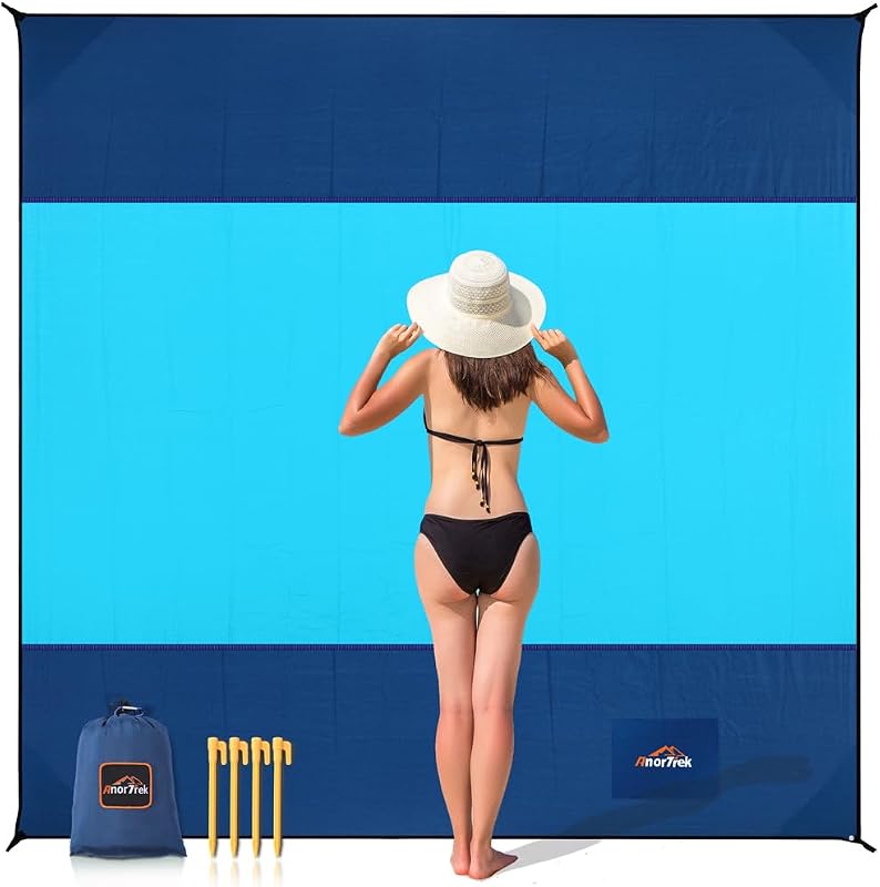 Manta playa secado rápido ligera suave 6.6x6.6pies azul oscuro