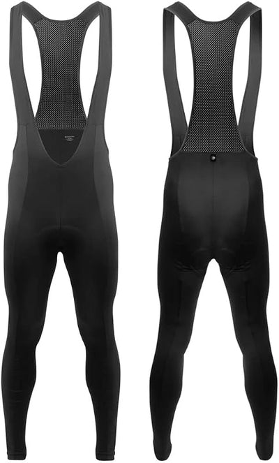 Mallas ciclismo acolchadas forro polar térmico negro
