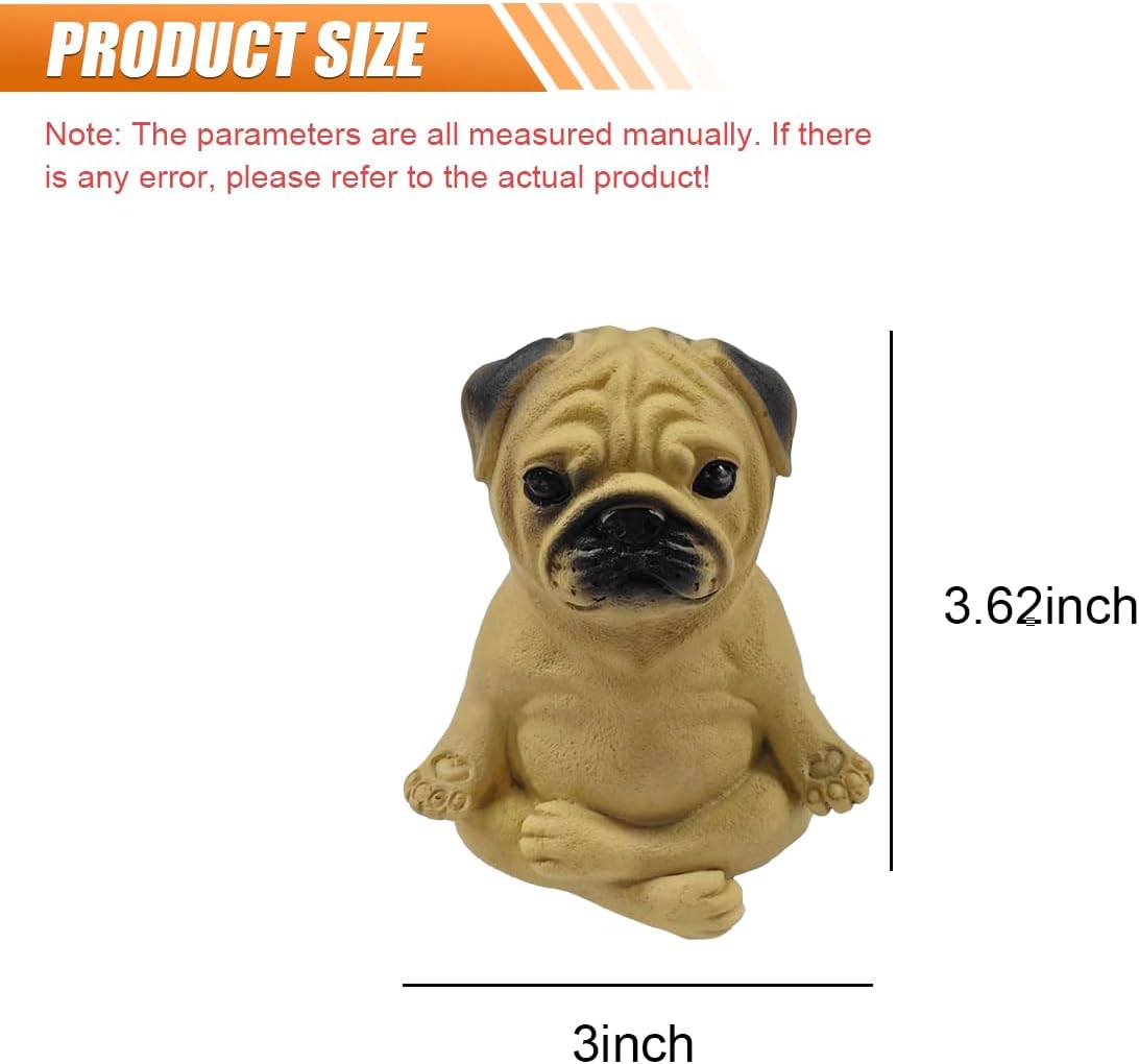 Figura Bulldog Pug meditando para tablero auto decoración