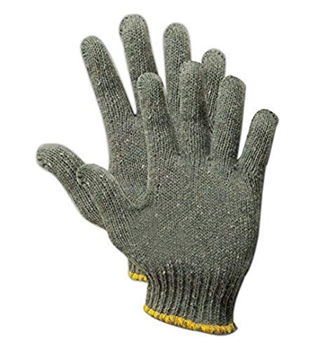 Guantes punto algodón poliéster mujer XS gris pack 24