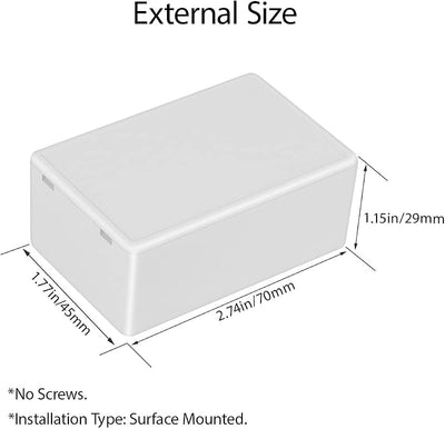 Caja conexiones plástico ABS 10pzas color blanco 2.76x1.77x1.14pulg