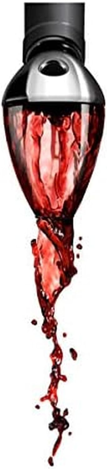 Aireador vertedor vino 7pulg plata/negro/transparente