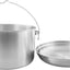 Set cocina camping acero inox con asa para colgar