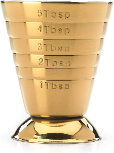 Medida bebida 2.5oz color dorado