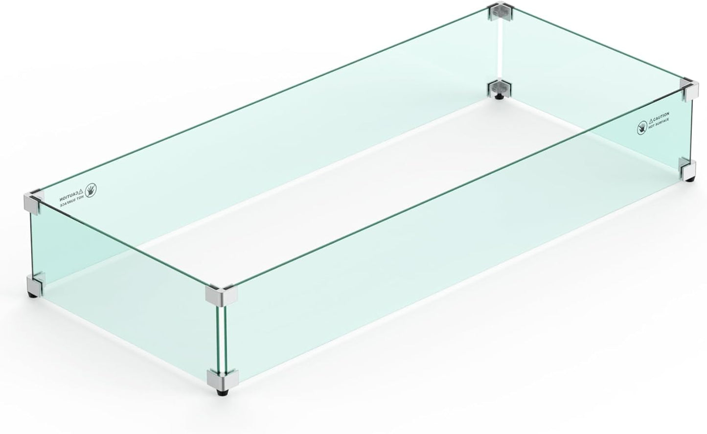 Protector viento vidrio fogata 42x18pulg exterior
