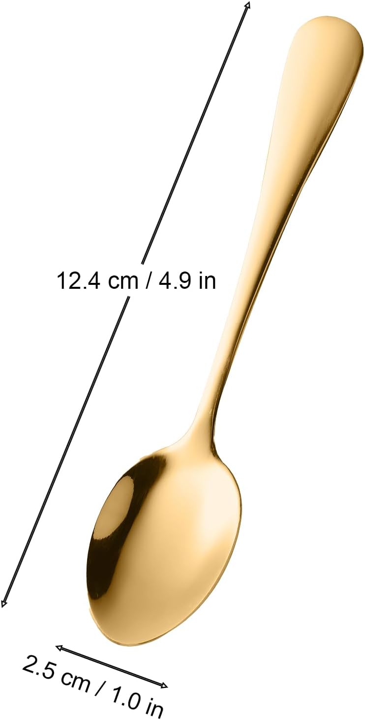 Set 6 cucharas café acero inox dorado para postre té