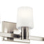Vanidad 3 Luces Vidrio Opal Níquel Cepillado Baño 8.25x24